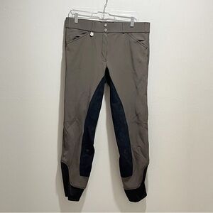 HORZE Women’s Brown Black Dressage Equestrian Breeches Pants Ultra Suede Sz XXS